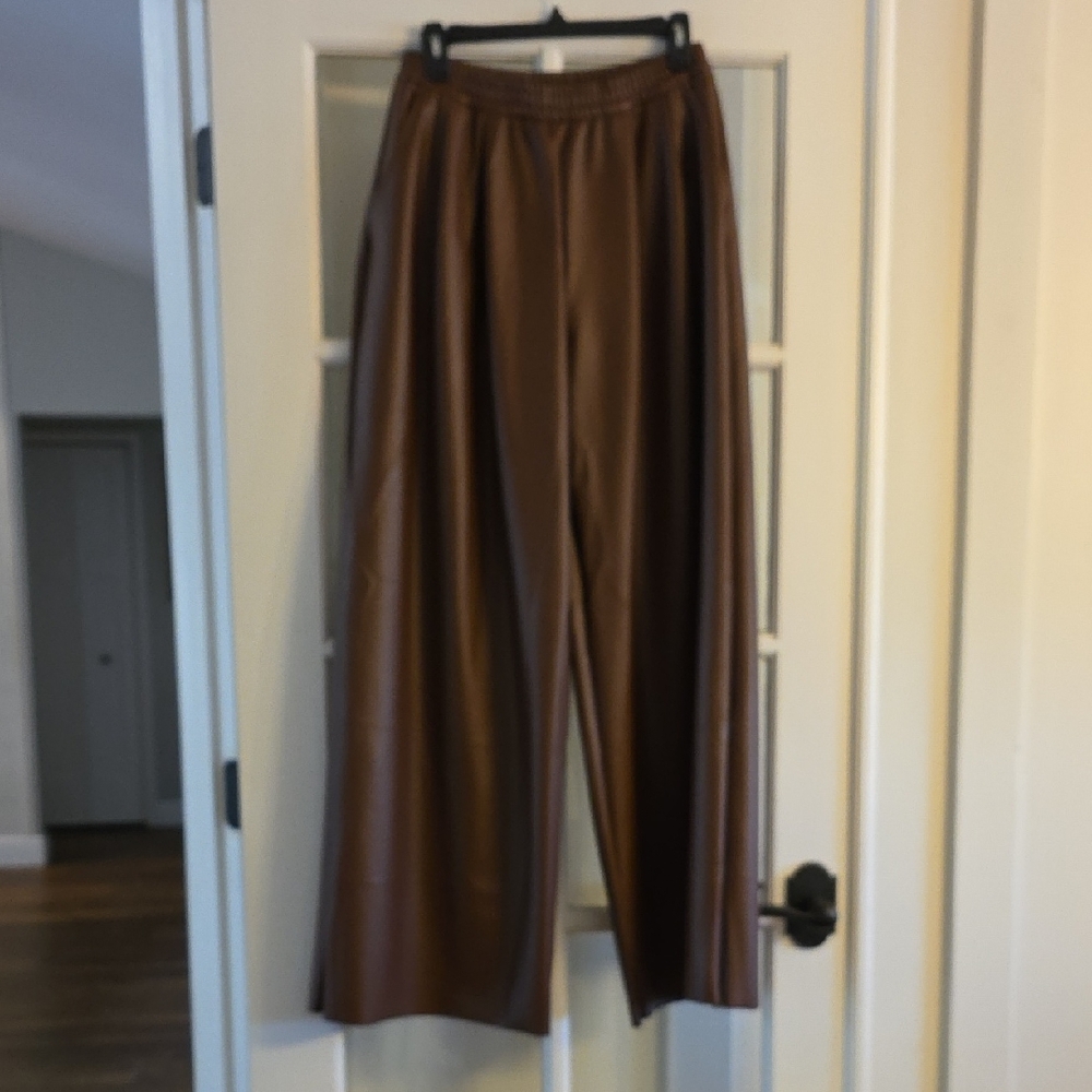 Chic Wide Leg Brown Women's Pants